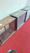 Three mahogany-cased laboratory analytical balances