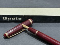 Onoto fountain pen with 14ct gold nib in original
