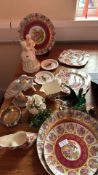 Collection of decorative ceramics, plates, figurines and glass ornaments