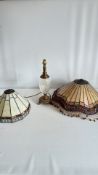 Table lamp with two Tiffany-style stained glass shades