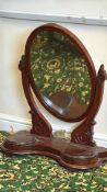 Victorian mahogany oval dressing table mirror