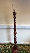 Carved mahogany floor lamp, 20th century