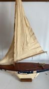 Wooden Pond Yacht Model, c. mid-20th century