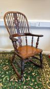 19th-century English Windsor rocking armchair