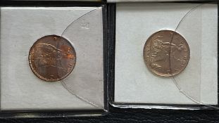 Collection of UNC British coins - 2 Victorian shillings -1887 & 1900, 1931 penny, 1890, 1930 &