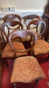 Victorian Mahogany Balloon-Back Dining Chairs (5)