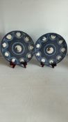 Wedgwood jasperware London Landmarks Christmas plates, 1969 & 1979 (2)