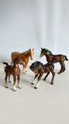 Beswick ceramic horse figurines (4)