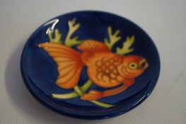 Moorcroft chinese carp coaster K Goodwin