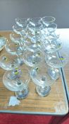 Set of eighteen Babycham advertising coupe glasses