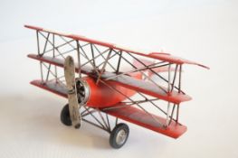 Metal red Baron aeroplane
