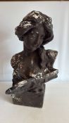 Art Nouveau Style Plaster Bust