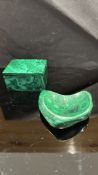 2x Pieces of polished malachite