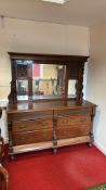 Victorian carved mahogany mirrored dresser