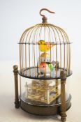 Brass & glass bird cage clock