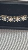 9ct Gold ring set with sapphires & diamond Size O