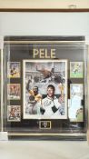 Pele signed framed photo montage