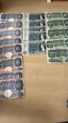 Collection of Bank of England One pound notes x8,