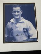 Signed black & white photograph 'Tom Finney' with