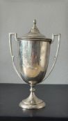 White metal twin handled trophy cockill cup Garden
