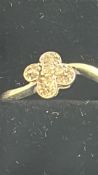 9ct Gold 0.10 diamond ring Size M 2.1g