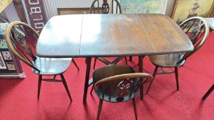 Mid-Century Ercol Windsor dining table and four chairs