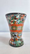 Multicoloured agate-ware mosaic vase Footed, flared agate-ware vase, the body composed of