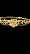 9ct Gold bangle set with 3 white stones Weight 7.7