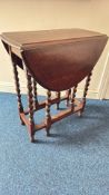 Early 20th-century oak barley-twist gateleg table