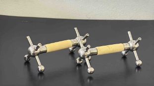Pair of silver a bone knife rests, Sheffield hallm