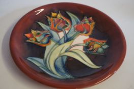 Moorcroft plate Tulips pattern Sally Tuffin