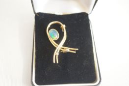 Black opal brooch