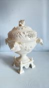 Royal Creamware pierced marine-motif covered tureen
