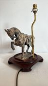 Bronze Tang-style Horse Table Lamp