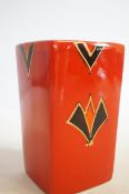 Anita Harris deco square vase signed in gold
