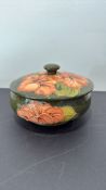 Moorcroft ‘Hibiscus’ pattern tube-lined lidded bowl