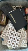 Large suitcase full of British coins to include si
