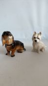 Royal Doulton dachshund and West Highland terrier porcelain figures (2)