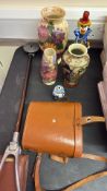 Group of decorative ceramics, Murano clown and shooting stick