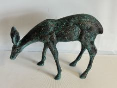 Cast iron Aluminium effect deer garden statue