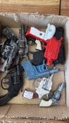 Mixed Lot of Vintage Tinplate Vehicles and Toy Cap Guns