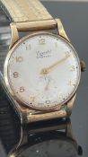 9ct Gold case Everlite embassy wristwatch with sec