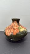 Moorcroft Hibiscus pattern bulbous vase