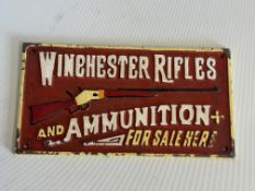 Cast iron Winchester rifles sign