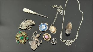 Collection of Vintage Costume and Silver-Tone Jewellery, 10 pcs