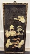 Chinese Hardstone-Inlaid Lacquer Wall Panel