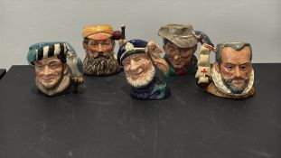 Royal Doulton Character Jugs, five