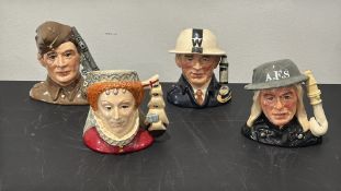 Royal Doulton limited edition character jugs, four (D6821, D6887, D6872, D6886)