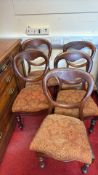 Set of six Victorian mahogany balloon-back chairs