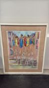 Gallardo, Marathon Runners, gouache on paper